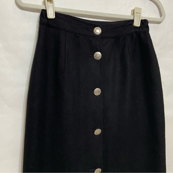 VINTAGE PIONEER WEAR RED RIVER WESTERN COWGIRL WOOL BUTTON MIDI SKIRT - Picture 8 of 14